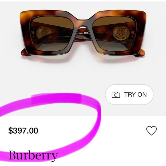 Burberry Daisy Light Havana Brown Tortoise Polarized Logo Sunglasses 51mm Italy - Picture 4 of 16